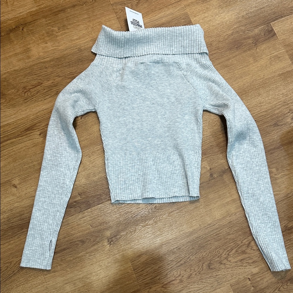 Princess Polly Morley Off‎ Shoulder Sweater in Grey Marle Size M/L - Picture 7 of 7